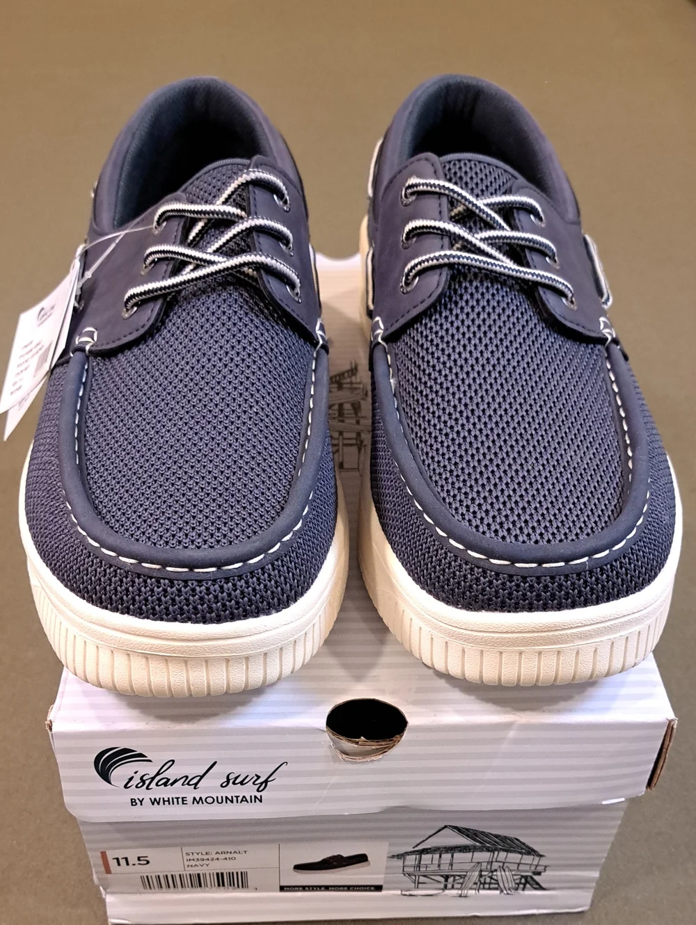 Island Surf Arnalt 3 Eyelet Men’s Boat Shoe - Color: Navy - Size: 11.5